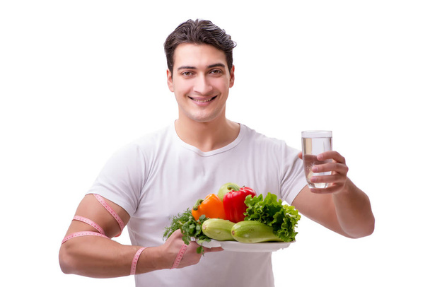 Hombre en concepto de alimentación saludable
 - Foto, imagen