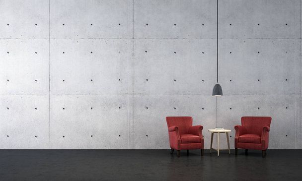 El diseño interior de la sala de estar y la textura de pared de hormigón
  - Foto, imagen