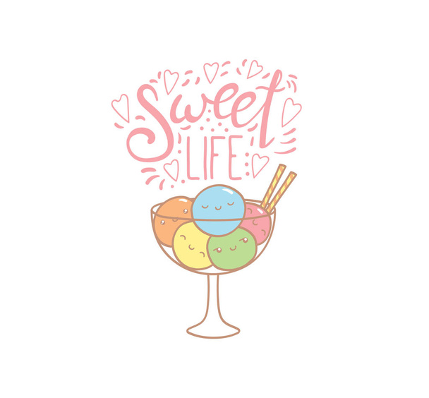 Плакат морозива солодкого життя
 - Вектор, зображення