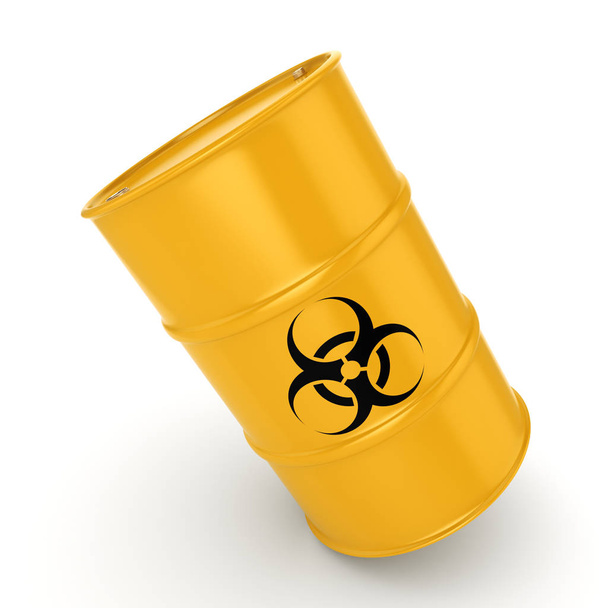 3D rendering biohazard barrel - Photo, image