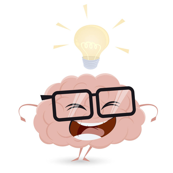 cervello con idea lampadina
 - Vettoriali, immagini