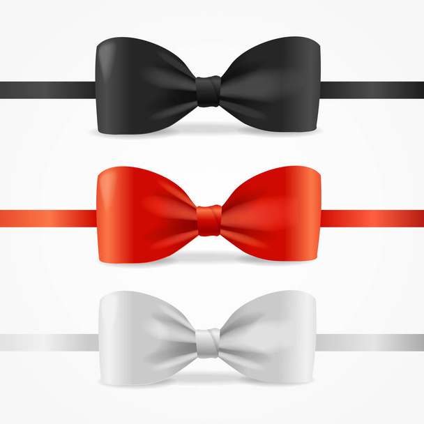 Realistic 3d Bow Tie Set. Vector - Διάνυσμα, εικόνα