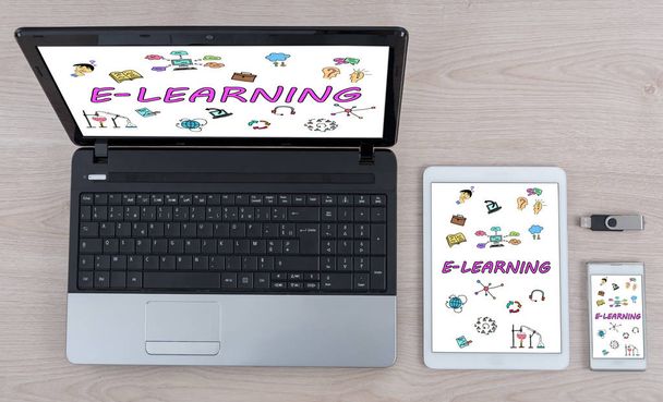 Az E-learning koncepció a különböző eszközök - Fotó, kép