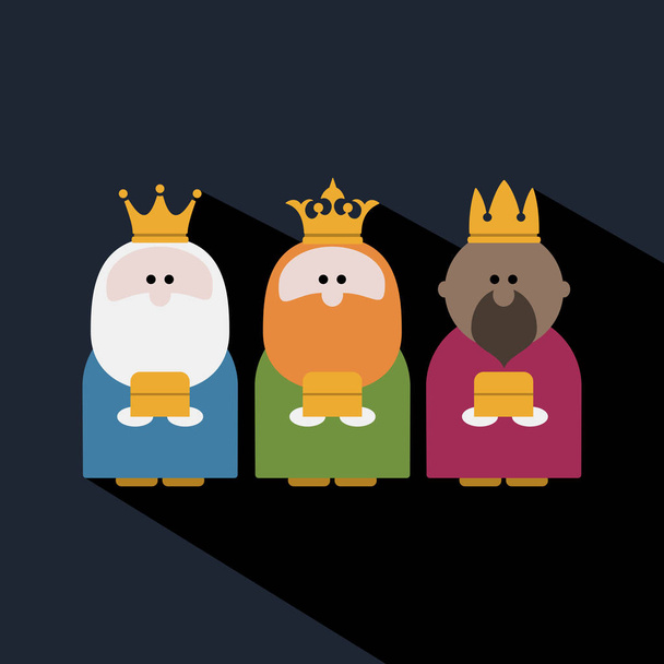 Trzech Króli na dzień trzech króli i ciemnym tle - Wektor, obraz