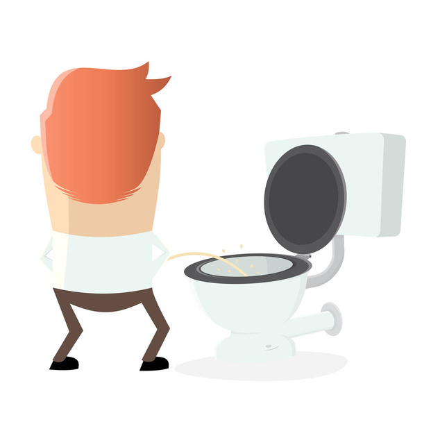 man peeing on the toilet seat  - Wektor, obraz