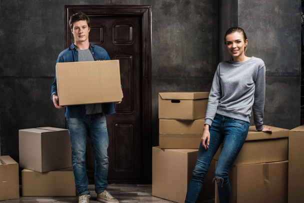 couple moving at new apartment - Photo, image