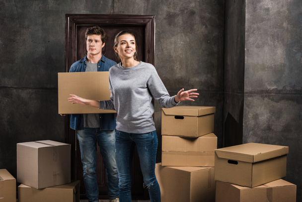 couple moving at new apartment - Photo, Image