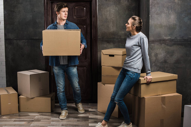 couple moving at new apartment - 写真・画像