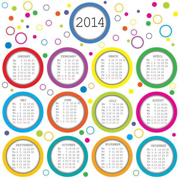 Цветные круги 2014 календарь для детей
 - Фото, изображение