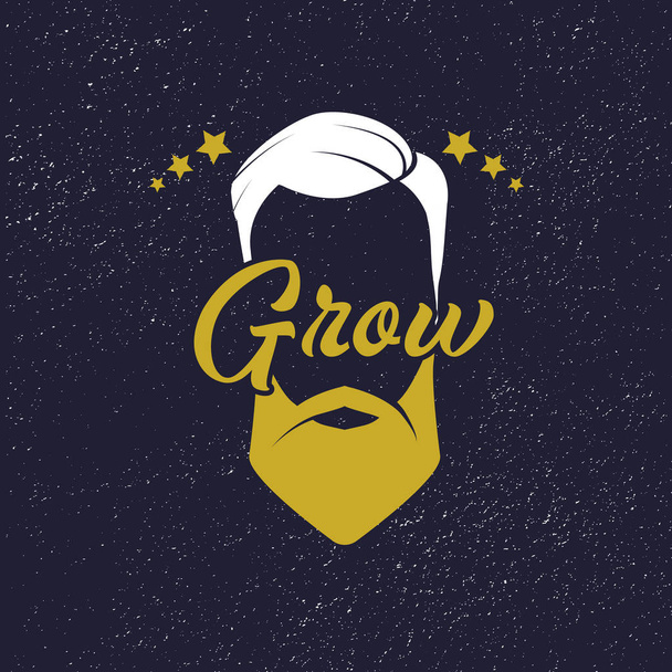 Grow logo with man hair  - Vektor, Bild