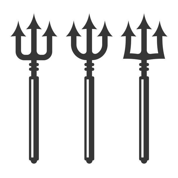 Trident Silhouette Set. Vector - Vector, Image