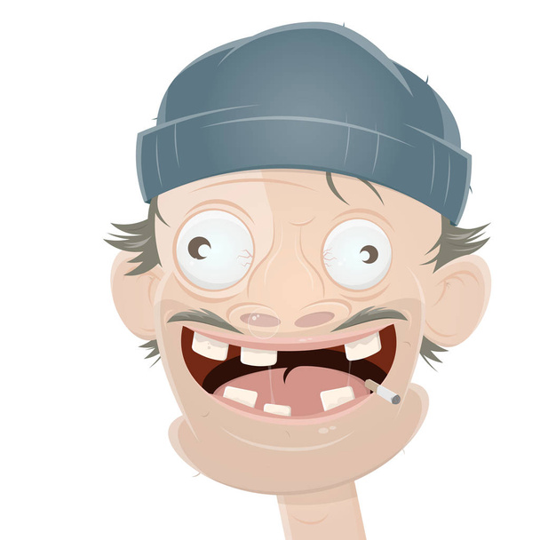 scruffy guy with hat - Vector, Image