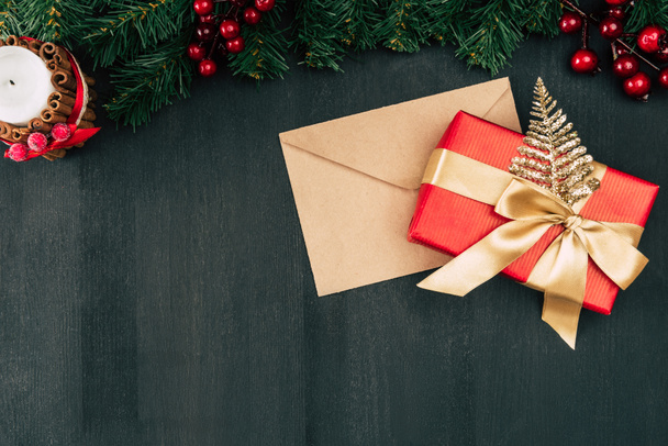 christmas gift and envelope - Photo, Image