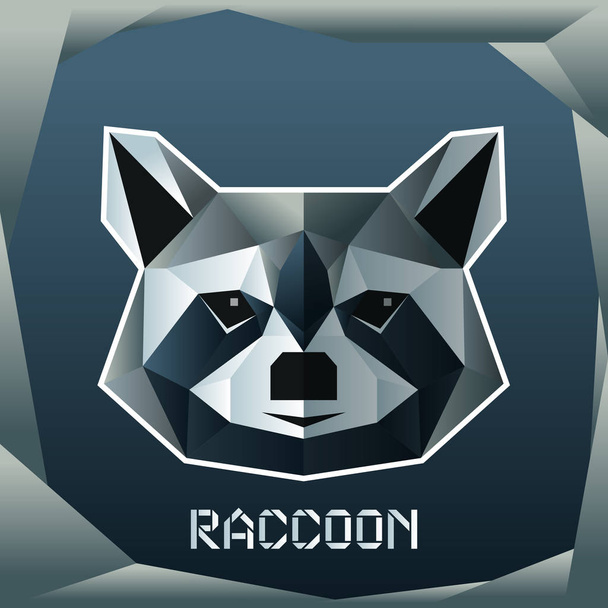 Origami raccoon head - Vector, afbeelding