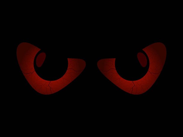 Evil scary eyes, black pupils. Halloween element for design. Vector illustration - Vector, Image