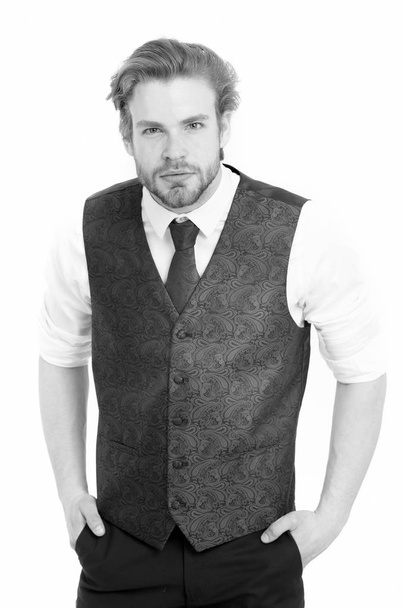 man or confident gentleman in waistcoat and tie - Fotografie, Obrázek