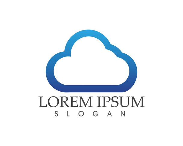 Λογότυπο και εικονίδια συμβόλων διακομιστών Cloud - Διάνυσμα, εικόνα