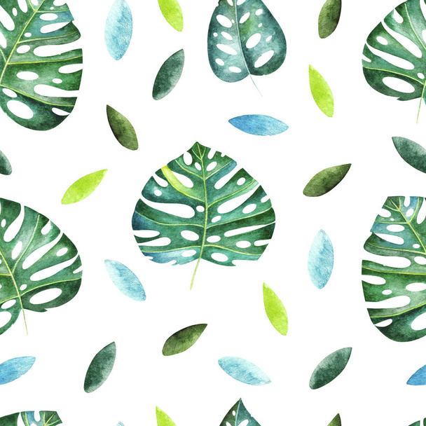 Watercolor tropical seamless pattern.  - Photo, image