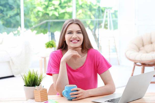 woman working with laptop - Photo, image