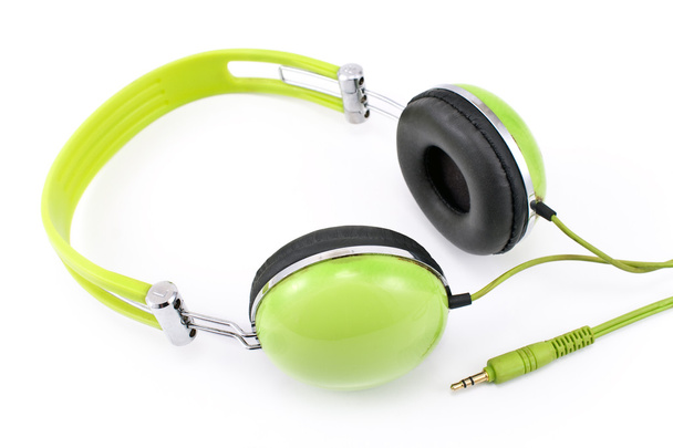 Green headphones - Photo, Image