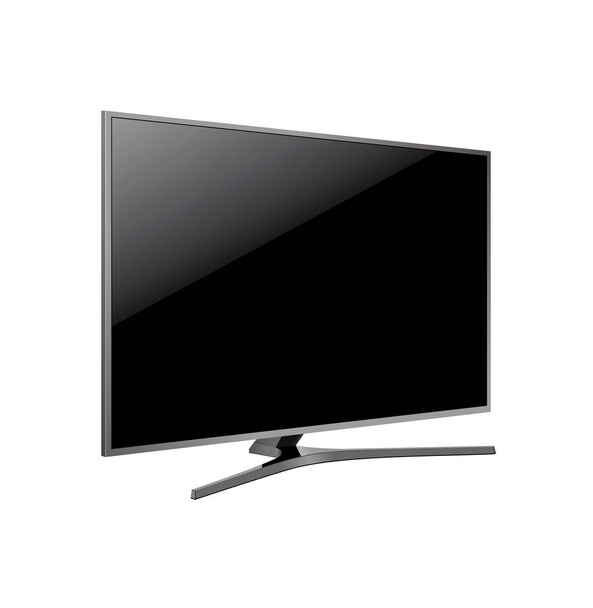 Black LED tv television screen blank on white background - Vector, Image