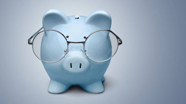 Piggy bank in glasses - Photo, Image
