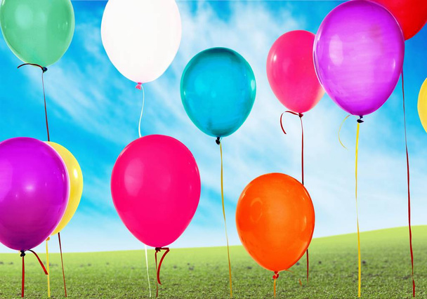 Bunch of colorful balloons - Zdjęcie, obraz