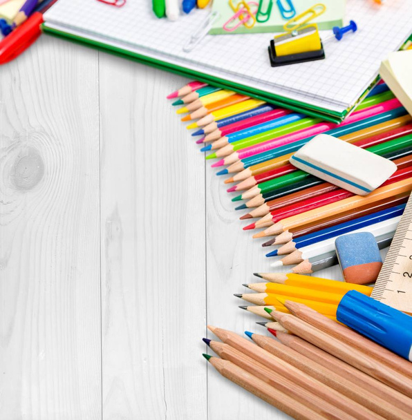 Colorful school supplies  - Фото, зображення