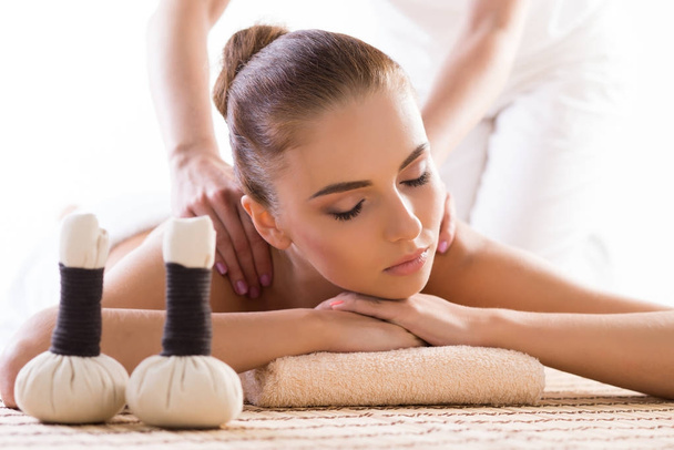 beautiful woman having massage - Photo, Image