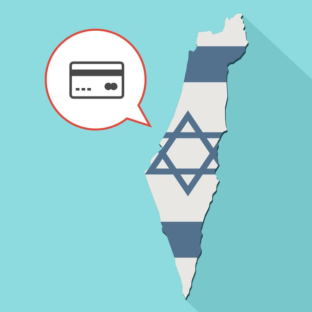 иллюстрация длинной тени карты Израиля с его флагом и комическим воздушным шаром
 - Фото, изображение