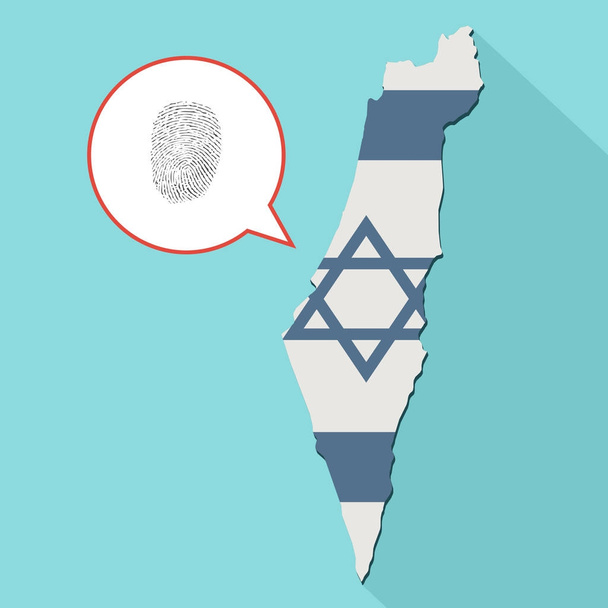 ilustración de un mapa de sombra larga de Israel con su bandera y un globo cómico
 - Foto, Imagen