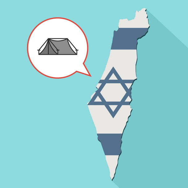 иллюстрация длинной тени карты Израиля с его флагом и комическим воздушным шаром
  - Фото, изображение