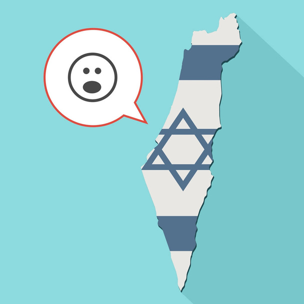 ilustración de un mapa de sombra larga de Israel con su bandera y un globo cómico
  - Foto, Imagen