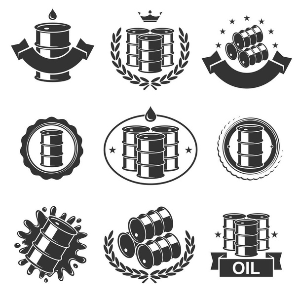 Set raccolta etichette serbatoio olio. Vettore
 - Vettoriali, immagini