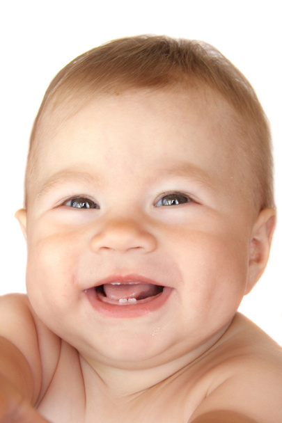 Retrato de bebé riéndose
 - Foto, Imagen
