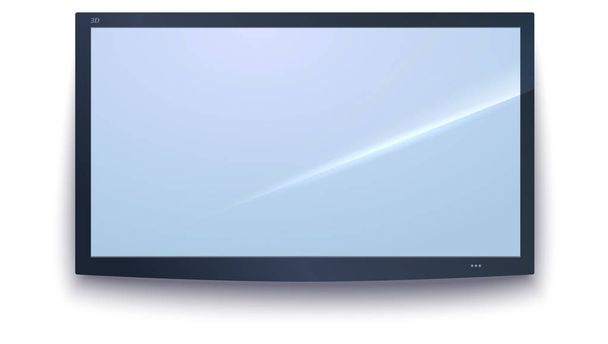 Akıllı Tv simgesi, Tv ekran karanlık çerçeve, beyaz arka plan üzerinde izole duvara asılı Tv Led ile. Geniş ekran monitör simgesini, tasarım öğesi, şablon için senin iş. 3D çizim. - Vektör, Görsel