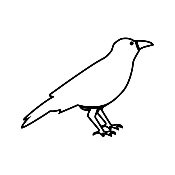 Crow it is black icon . - Vector, Image