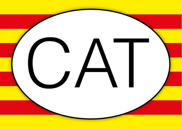 Овальна автомобіля міжнародних пластини Каталонії - Вектор, зображення