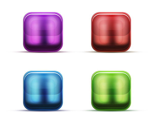 Glass buttons and icons - Vector, Image