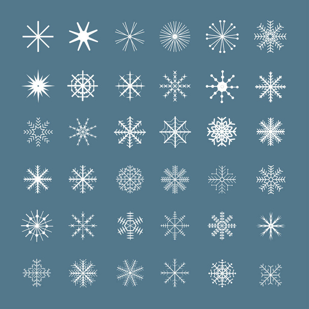 Kerstmis Snowflake instellen - Vector, afbeelding