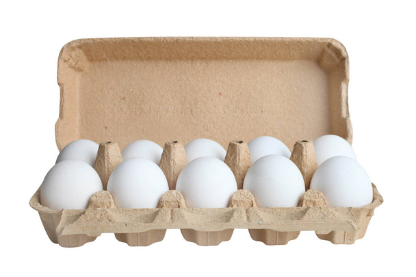 White eggs in a box for eggs - Photo, Image