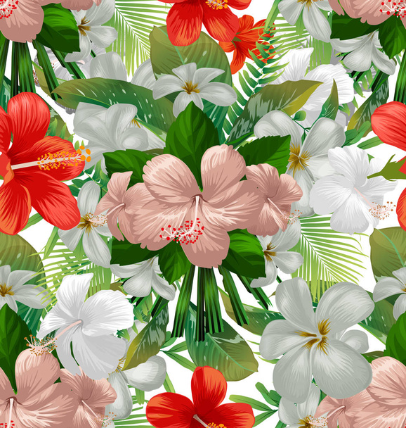 hibicus flowers pattern 4 - ベクター画像