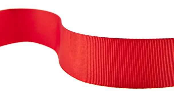Red ribbon isolated on white background - Foto, Bild