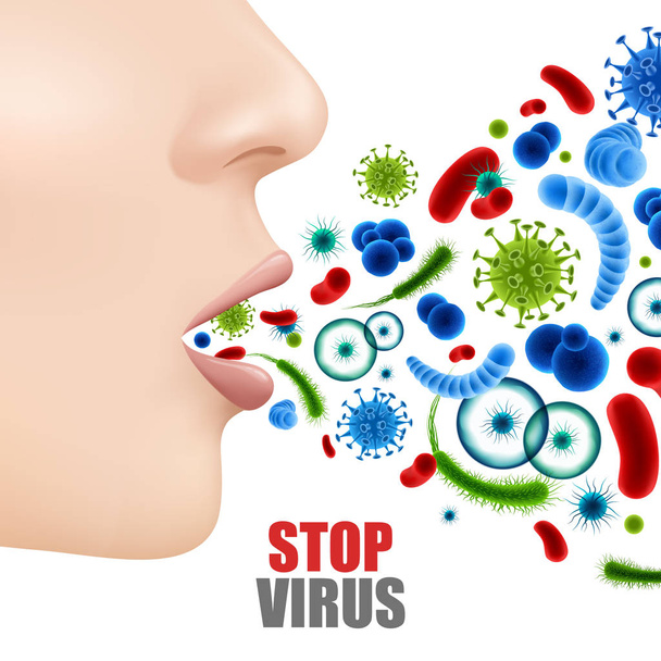 停止ウイルス ポスター - ベクター画像