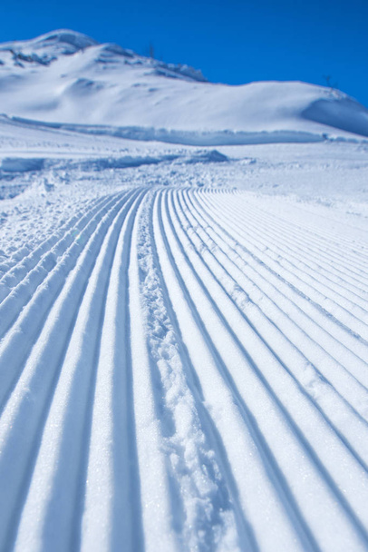 Snow path ski track surface - Φωτογραφία, εικόνα