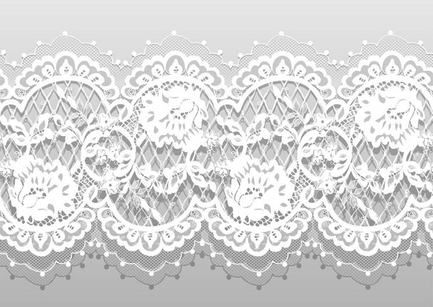 Wektor bezszwowe biały koronkowy wzór - Wektor, obraz