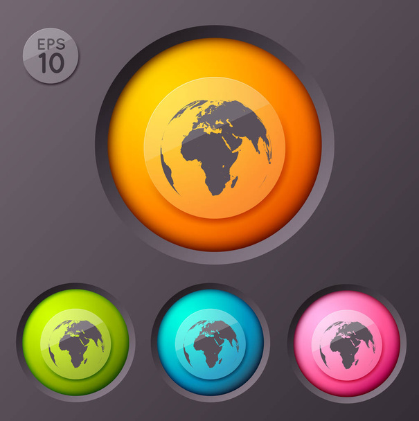 Worldwide Sign Buttons Background - Vector, Image