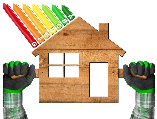 Energie-efficiëntie - houten huis - Foto, afbeelding