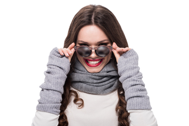 woman in arm warmers wearing sunglasses - Photo, Image