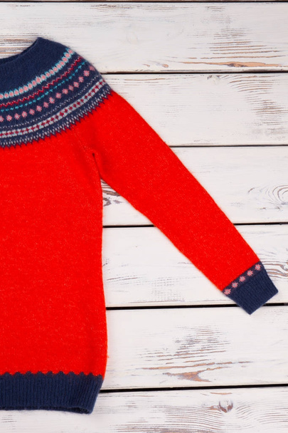 Red jumper with folk pattern - Photo, Image